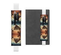 LLKGOT Porte-stylo en cuir avec marque-page Rêver des pyramides de Khufu pour journaux, agendas, planificateurs - Pochette à sangle réglable