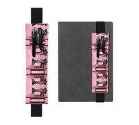 LLKGOT Porte-stylo en cuir avec marque-page vintage rose imprimé machine à coudre pour journaux, agendas, planificateurs - Pochette à sangle réglable
