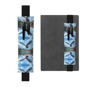 LLKGOT Porte-stylo en cuir avec motif aigrettes qui décollent l'impression pour journaux, agendas, planificateurs - Pochette à sangle réglable