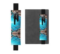 LLKGOT Porte-stylo en cuir avec motif baleines des mers profondes pour journaux, agendas, planificateurs - Pochette à sangle réglable