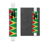 LLKGOT Porte-stylo en cuir avec motif drapeau de la Guyane pour journaux, agendas, planificateurs - Pochette à sangle réglable