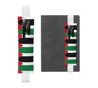 LLKGOT Porte-stylo en cuir avec motif drapeau de l'État de Palestine - Pour journaux, agendas, planificateurs - Sangle réglable