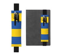 LLKGOT Porte-stylo en cuir avec motif drapeau de l'Ukraine pour journaux, agendas, planificateurs - Pochette à sangle réglable