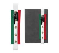 LLKGOT Porte-stylo en cuir avec motif drapeau du Mexique pour journaux, agendas, planificateurs - Pochette à sangle réglable