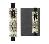 LLKGOT Porte-stylo en cuir avec motif éléphants mangeant des feuilles pour journaux, agendas, planificateurs - Pochette à sangle réglable