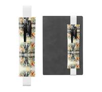 LLKGOT Porte-stylo en cuir avec motif éléphants mangeant des feuilles pour journaux, agendas, planificateurs - Pochette à sangle réglable