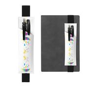 LLKGOT Porte-stylo en cuir avec petit lapin blanc sous un parapluie, impression pour journaux, agendas, planificateurs - Pochette à sangle réglable