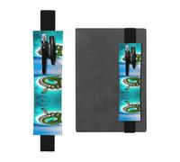 LLKGOT Porte-stylo en cuir, marque-page avec impression paysage des Maldives pour journaux, agendas, planificateurs - Pochette à sangle réglable