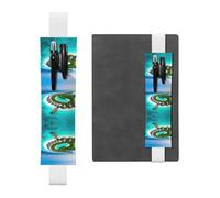 LLKGOT Porte-stylo en cuir, marque-page avec impression paysage des Maldives pour journaux, agendas, planificateurs - Pochette à sangle réglable