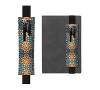 LLKGOT Porte-stylo en cuir, marque-page, couronne mystique, impression pour journaux, agendas, planificateurs - Pochette à sangle réglable