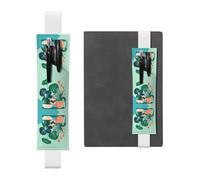 LLKGOT Porte-stylo en cuir, marque-page d'intérieur avec motif de plantes vertes en pot, impression pour journaux, agendas, planificateurs - Pochette à sangle réglable