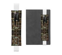 LLKGOT Porte-stylo en cuir, marque-page égyptien, impression magique, pour journaux, agendas, planificateurs, pochette à sangle réglable