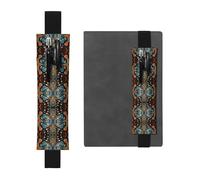 LLKGOT Porte-stylo en cuir marque-page joli motif symétrique imprimé pour journaux, agendas, planificateurs - Pochette à sangle réglable