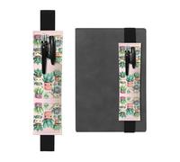 LLKGOT Porte-stylo en cuir, marque-page, jolies plantes succulentes, impression pour journaux, agendas, planificateurs - Pochette à sangle réglable