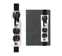 LLKGOT Porte-stylo en cuir, marque-page, lunettes, sculpture blanche, impression pour journaux, agendas, planificateurs - Pochette à sangle réglable