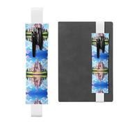 LLKGOT Porte-stylo en cuir pour marque-page à l'extérieur du château pour journaux, agendas, planificateurs - Pochette à sangle réglable