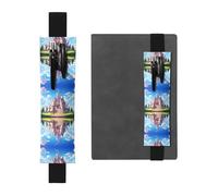 LLKGOT Porte-stylo en cuir pour marque-page à l'extérieur du château pour journaux, agendas, planificateurs - Pochette à sangle réglable