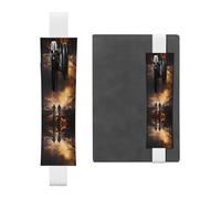 LLKGOT Porte-stylo en cuir pour marque-page pompiers luttant contre les incendies Impression pour journaux, agendas, planificateurs - Pochette à sangle réglable