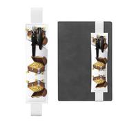 LLKGOT Porte-stylo en cuir pour signet, coffre au trésor plein de pièces d'or impression pour journaux, agendas, planificateurs - Pochette à sangle réglable