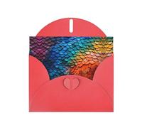 LLKGOT Rainbow Fragments Carte de vœux en papier nacré double face Motif écailles de poisson