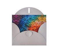 LLKGOT Rainbow Fragments Carte de vœux en papier nacré double face Motif écailles de poisson