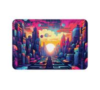 LLKGOT Tapis de sol antidérapant avec motif de ville magnifique pour intérieur et extérieur, convient pour les entrées de chambre à coucher et de salle de bain, 40,6 x 61 cm