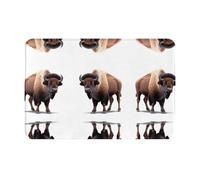 LLKGOT Tapis de sol antidérapant motif bison géant pour intérieur et extérieur, convient pour les entrées de chambre à coucher et de salle de bain, 40,6 x 61 cm
