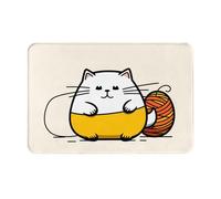LLKGOT Tapis de sol antidérapant motif chat gras pour intérieur et extérieur, convient pour les entrées de chambre à coucher et de salle de bain, 40,6 x 61 cm