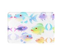 LLKGOT Tapis de sol antidérapant motif poisson pêcheur lumineux pour intérieur et extérieur, convient pour les entrées de chambre à coucher et de salle de bain, 40,6 x 61 cm