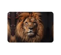 LLKGOT Tapis de sol antidérapant Motif regard du lion pour intérieur et extérieur, convient pour les entrées de chambre à coucher et de salle de bain, 40,6 x 61 cm