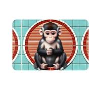 LLKGOT Tapis de sol antidérapant motif singe silencieux pour intérieur et extérieur, convient pour les entrées de chambre à coucher et de salle de bain, 40,6 x 61 cm