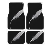LLKGOT Tapis de sol de voiture à motif plumes blanches avec avant et arrière antidérapants pour voitures, camions et SUV