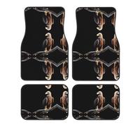 LLKGOT Tapis de sol de voiture motif aigle sur une branche avec avant et arrière antidérapants pour voitures, camions et SUV
