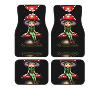 LLKGOT Tapis de sol géant avec motif champignon lumineux antidérapant à l'avant et à l'arrière pour voitures, camions et SUV