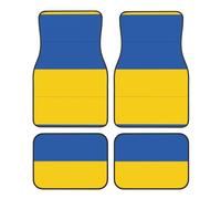 LLKGOT Tapis de sol pour voiture avec motif drapeau de l'Ukraine - Antidérapant à l'avant et à l'arrière - Convient pour voitures, camions et SUV