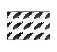 LLKGOT Tapis en flanelle pour salon, bureau et autres motifs de requins féroces 152,4 x 99,1 cm