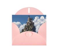 LLKGOT The Castle On Top Of The Hill Carte de vœux en papier nacré double face Effet nacré