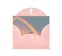 LLKGOT The House Under The Rainbow Carte de vœux en papier nacré double face Effet nacré