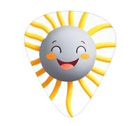 LLKGOT The kind sun Picture Lot de 12 médiators pour guitare avec trois combinaisons d'épaisseur pour basse et ukulélé