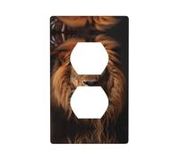 LLKGOT The Lion's Gaze Pattern Dual Socket Wall Panel Home Power Cover Durable for Decorative Sockets and Switch