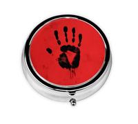 LLKGOT The Mark of Terror Mini pilulier rond avec 3 compartiments pour le rangement des pilules et le voyage portable