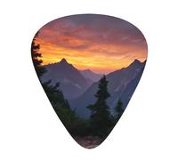 LLKGOT The morning light in the mountaintains Picture Guitar Médiator 12 pièces avec trois combinaisons d'épaisseur pour guitare basse et ukulélé