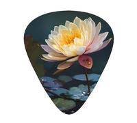 LLKGOT Tranquil Lotus Picture Lot de 12 médiators pour guitare avec trois épaisseurs pour guitare basse et ukulélé