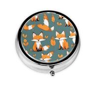 LLKGOT Yellow Fox Mini pilulier rond avec 3 compartiments pour le rangement des pilules et le voyage