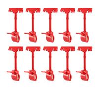 LLKOZN Lot de 10 supports pour affichage de marchandises - Avec pince à clip - Rouge