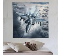 LLLBBB Airplane Chasseur Tapisserie De Sceau Imprimée En 3D, Tenture Murale Tapis Mural Esthétique Pour Salon Et Chambre À Coucher 150×150cm