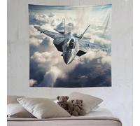 LLLBBB Airplane Chasseur Tapisserie Murale En Tissu À Suspendre, Décoration Tenture Murale D'art Murale 150×150cm