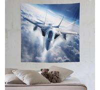 LLLBBB Airplane Chasseur Tapisserie Murale En Tissu Imprimé 3D, Tenture Pour Chambre À Coucher, Dortoir, Décoration Murale Suspendue 150×150cm