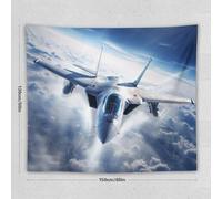 LLLBBB Airplane Chasseur Tapisserie Murale Suspendue Avec Impression 3D Tenture, Décoration Pour Salon, Dortoir, Décoration Murale De Maison 130×150cm