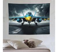 LLLBBB Airplane Chasseur Tapisserie Murale Suspendue Avec Impression 3D, Tenture Pour Décoration De Chambre, Art De Décoration Murale 150×200cm
